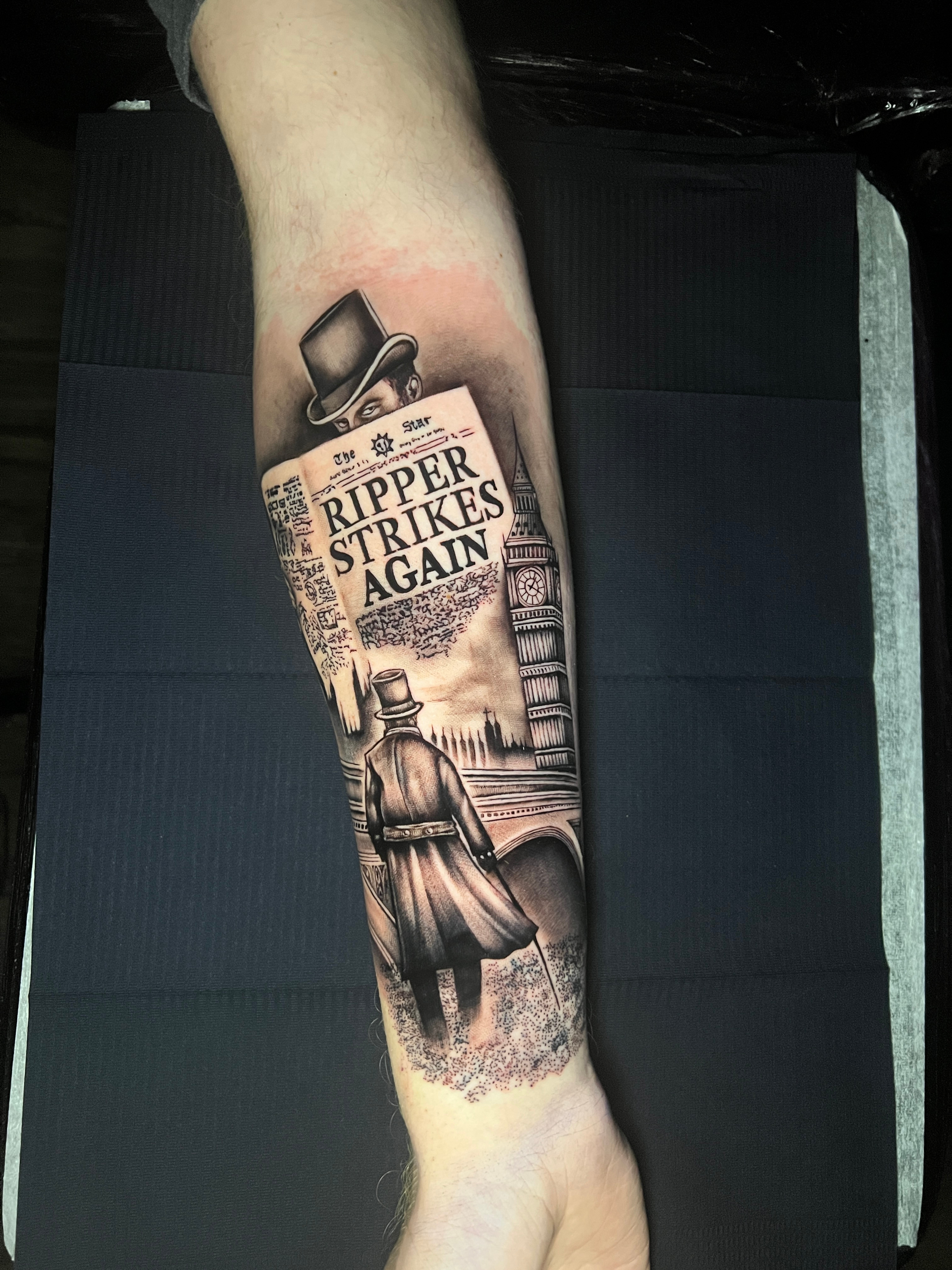 Jack the Ripper inspired tattoo